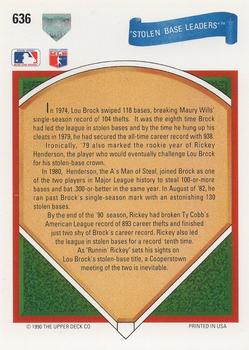 Stolen Base Leaders (Lou Brock / Rickey Henderson)  baseball card collectible - Main Image 2