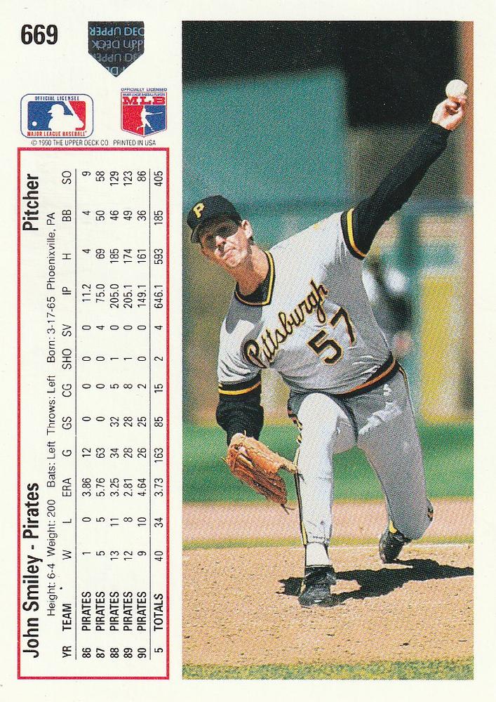 John Smiley  baseball card collectible - Main Image 2