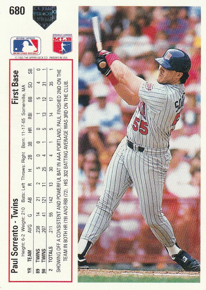 Paul Sorrento  baseball card collectible - Main Image 2