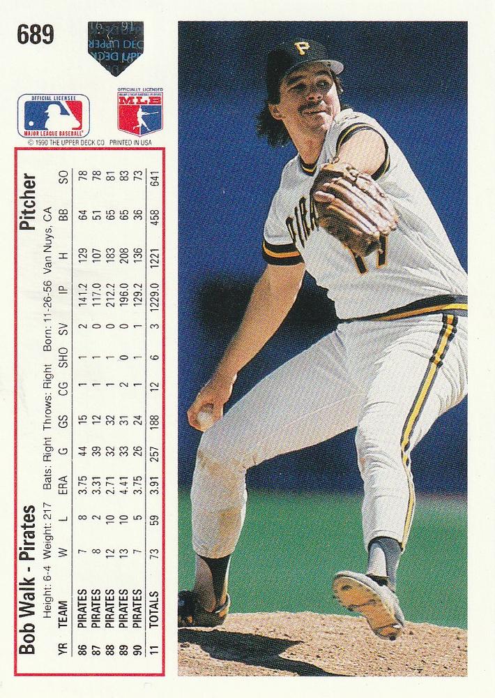 Bob Walk  baseball card collectible - Main Image 2