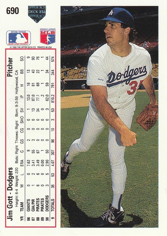 Jim Gott  baseball card collectible - Main Image 2