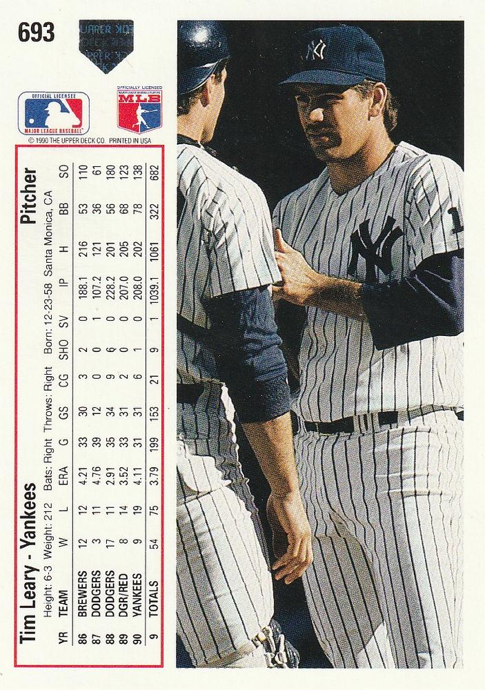 Tim Leary  baseball card collectible - Main Image 2