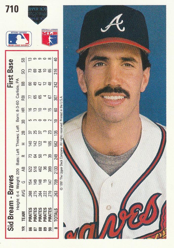 Sid Bream  baseball card collectible - Main Image 2
