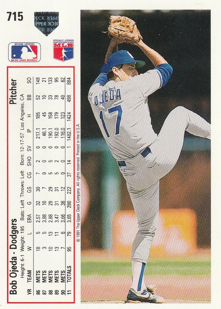 Bob Ojeda  baseball card collectible - Main Image 2