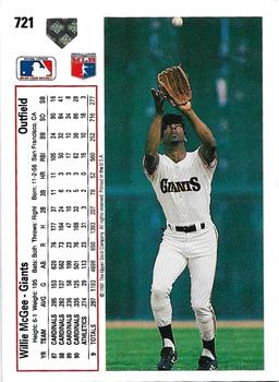 Willie McGee  baseball card collectible - Main Image 2