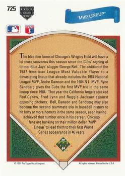 MVP Lineup (Andre Dawson / George Bell / Ryne Sandberg)  baseball card collectible - Main Image 2