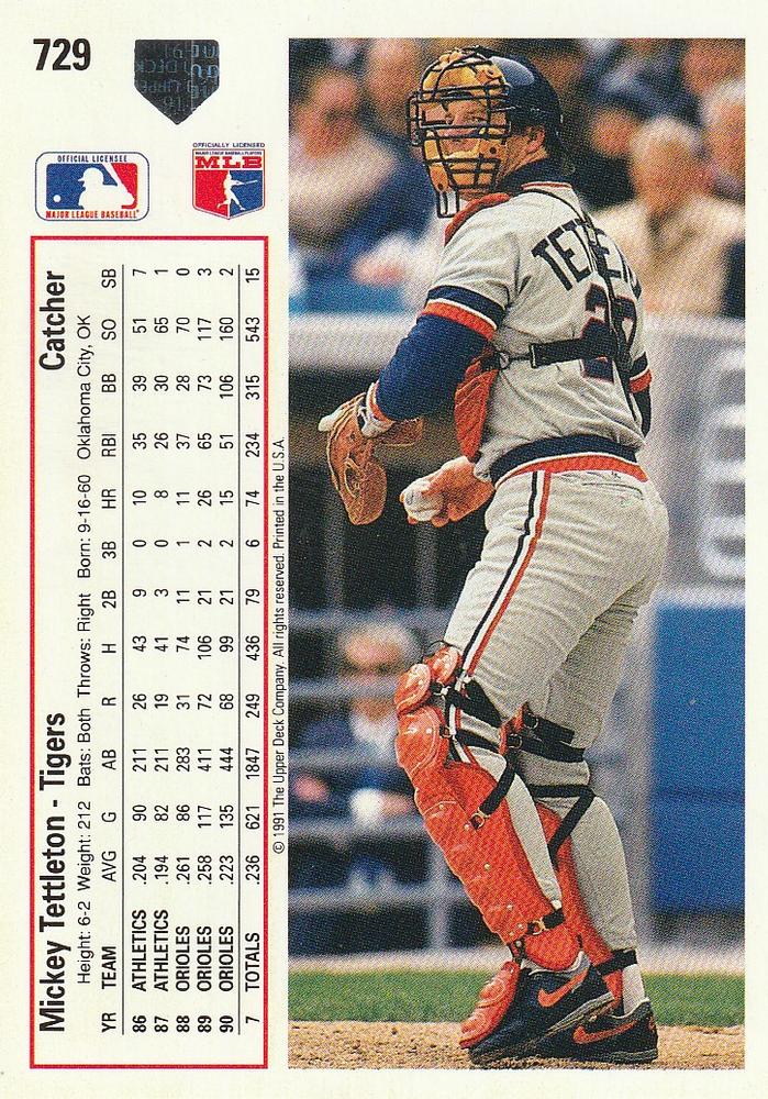 Mickey Tettleton  baseball card collectible - Main Image 2
