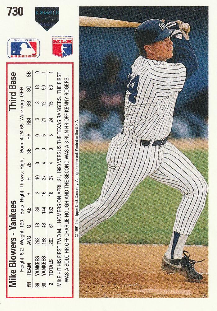 Mike Blowers  baseball card collectible - Main Image 2