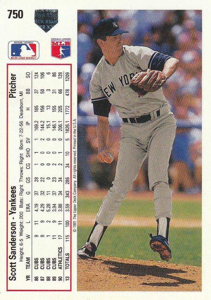 Scott Sanderson  baseball card collectible - Main Image 2