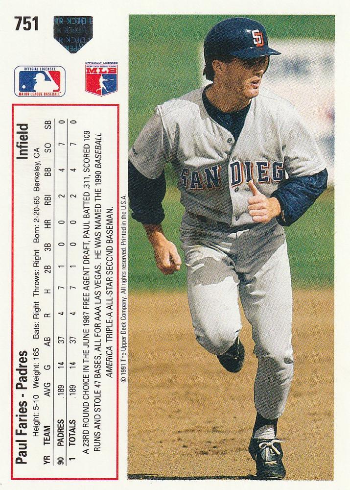 Paul Faries  baseball card collectible - Main Image 2