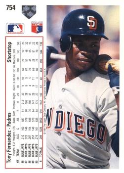 Tony Fernandez  baseball card collectible - Main Image 2
