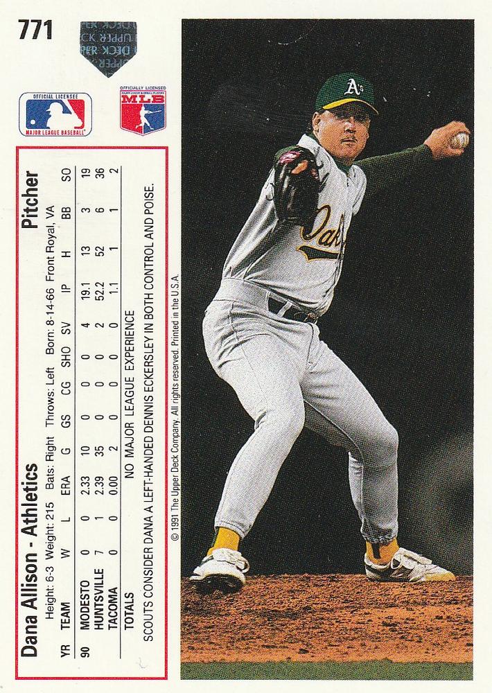 Dana Allison  baseball card collectible - Main Image 2
