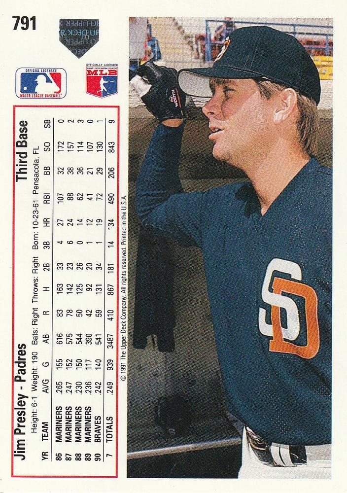 Jim Presley  baseball card collectible - Main Image 2