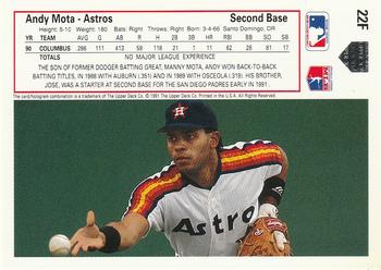 Andy Mota  baseball card collectible - Main Image 2