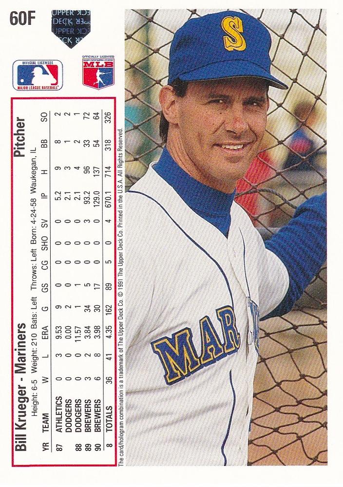 Bill Krueger  baseball card collectible - Main Image 2