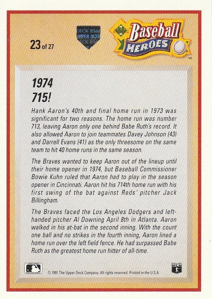 Hank Aaron  baseball card collectible - Main Image 2