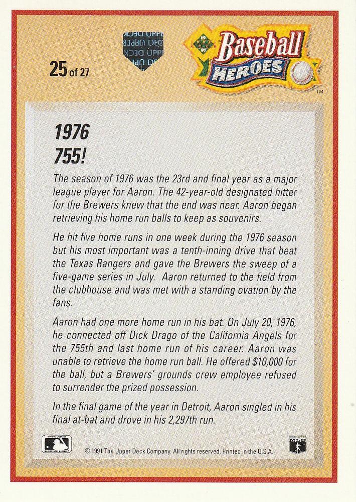 Hank Aaron  baseball card collectible - Main Image 2