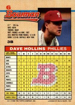 Dave Hollins  baseball card collectible - Main Image 2