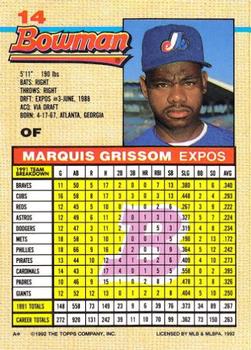 Marquis Grissom  baseball card collectible - Main Image 2