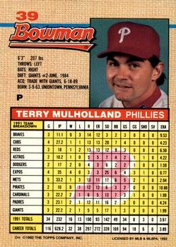 Terry Mulholland  baseball card collectible - Main Image 2