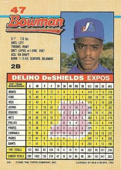 Delino DeShields  baseball card collectible - Main Image 2