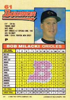 Bob Milacki  baseball card collectible - Main Image 2