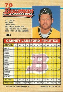 Carney Lansford  baseball card collectible - Main Image 2