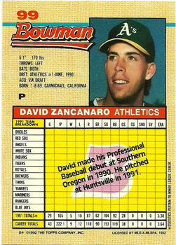 David Zancanaro  baseball card collectible - Main Image 2
