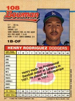Henry Rodriguez  baseball card collectible - Main Image 2