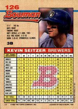 Kevin Seitzer  baseball card collectible - Main Image 2