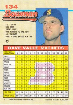 Dave Valle  baseball card collectible - Main Image 2
