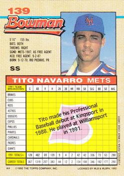 Tito Navarro  baseball card collectible - Main Image 2