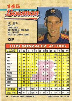 Luis Gonzalez  baseball card collectible - Main Image 2