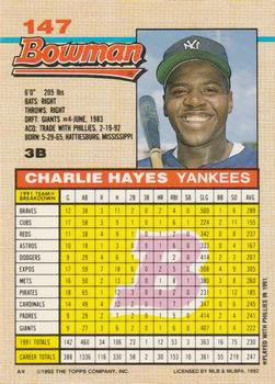Charlie Hayes  baseball card collectible - Main Image 2
