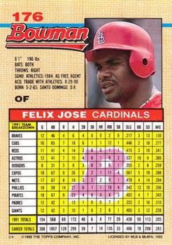 Felix Jose  baseball card collectible - Main Image 2