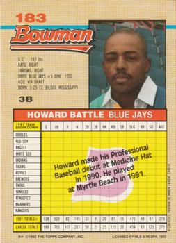 Howard Battle  baseball card collectible - Main Image 2