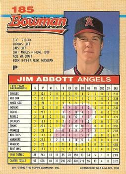 Jim Abbott  baseball card collectible - Main Image 2