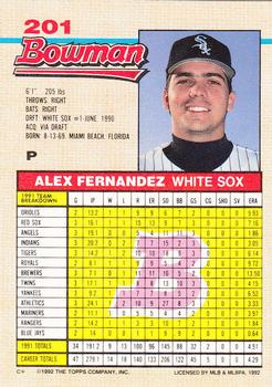 Alex Fernandez  baseball card collectible - Main Image 2
