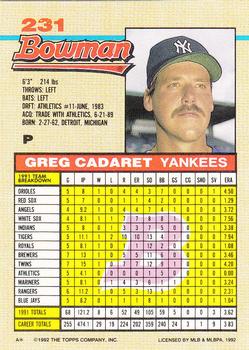 Greg Cadaret  baseball card collectible - Main Image 2