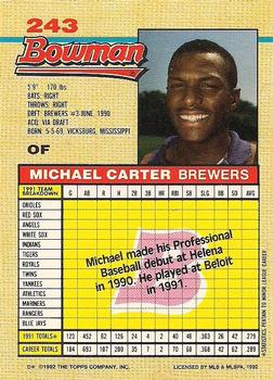 Michael Carter  baseball card collectible - Main Image 2