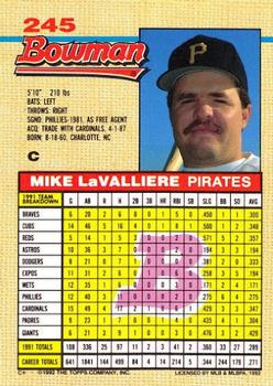 Mike LaValliere  baseball card collectible - Main Image 2