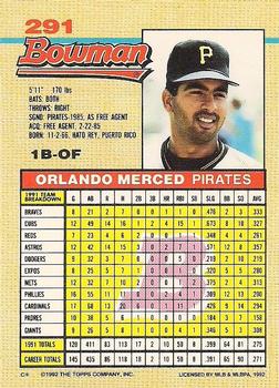 Orlando Merced  baseball card collectible - Main Image 2