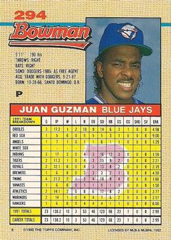 Juan Guzman  baseball card collectible - Main Image 2