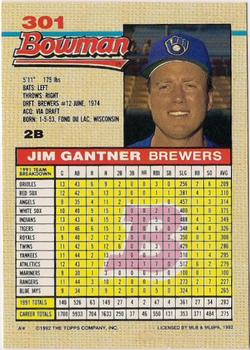 Jim Gantner  baseball card collectible - Main Image 2