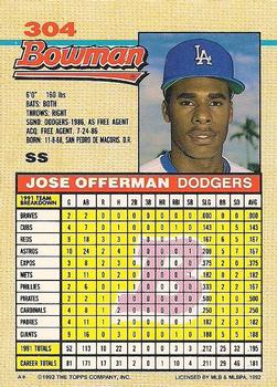 Jose Offerman  baseball card collectible - Main Image 2