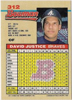 David Justice  baseball card collectible - Main Image 2