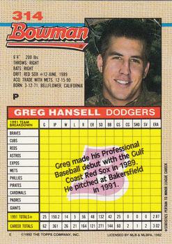 Greg Hansell  baseball card collectible - Main Image 2
