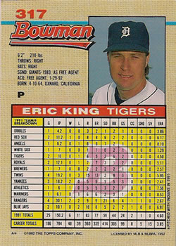 Eric King  baseball card collectible - Main Image 2