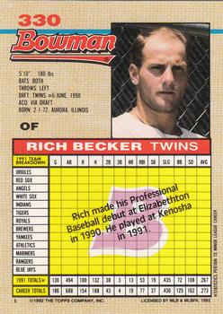Richie Becker  baseball card collectible - Main Image 2