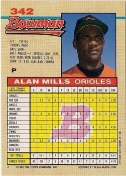 Alan Mills  baseball card collectible - Main Image 2